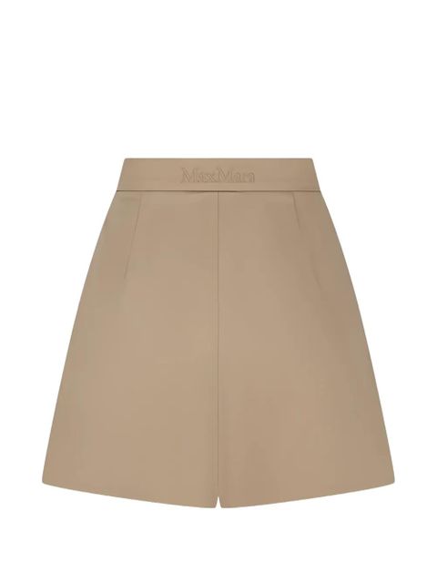 Max Mara pleated logo-embroidered shorts - Neutrals - zdjęcie produktu nr 2