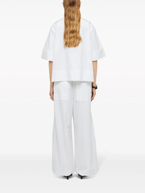 Jil Sander pleat-detail wide-leg trousers - White
