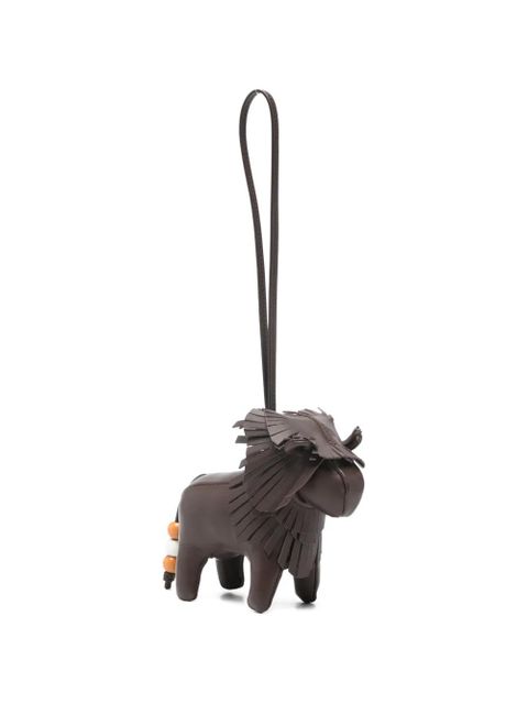 Tod's fringed lion-motif keyring - Brown - zdjęcie produktu nr 1