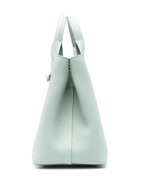 Longchamp small Le Roseau leather tote bag - Green