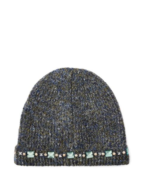 PINKO mouliné knit beanie hat - Grey
