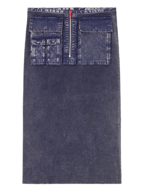 Diesel M-Merin ribbed zip-front skirt - Blue - zdjęcie produktu nr 1
