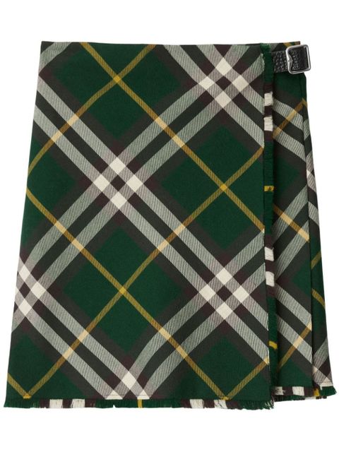 Burberry check-pattern wool skirt - Green - zdjęcie produktu nr 1