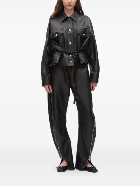 3.1 Phillip Lim belted leather shirt jacket - Black - zdjęcie produktu nr 2