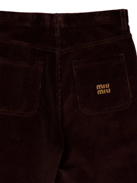 Miu Miu wide-leg corduroy-texture trousers - Brown