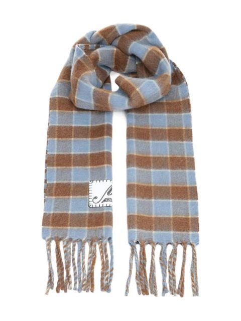 Marni plaid-pattern fringed scarf - Brown - zdjęcie produktu nr 1