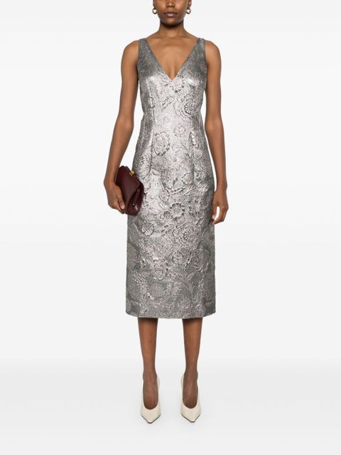 TOTEME brocade midi dress - Silver - zdjęcie produktu nr 2