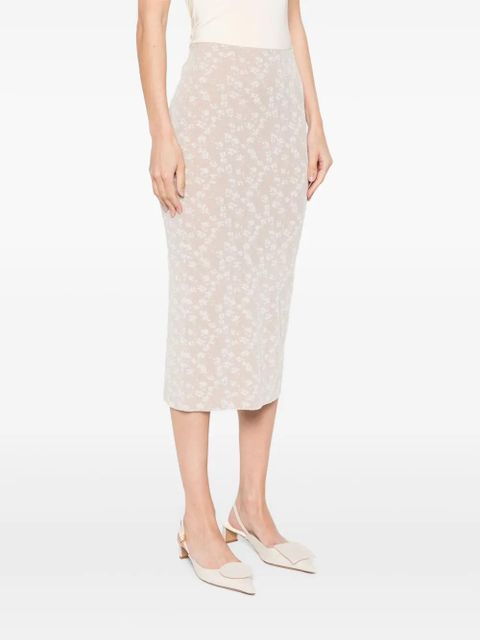 FENDI bloom-jacquard midi skirt - Neutrals