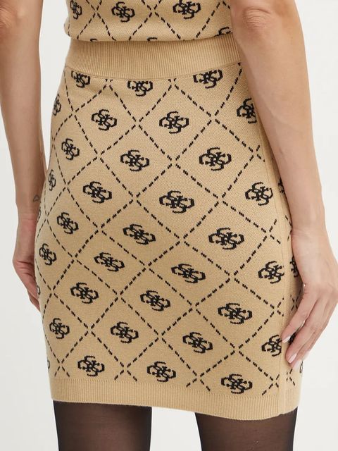 Guess spódnica z domieszką wełny SARAH