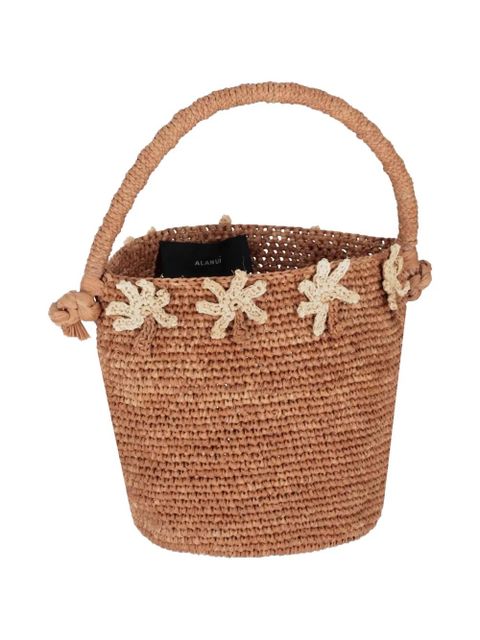 Alanui Shadow of The Palm palm-tree appliqué beach bag - Brown