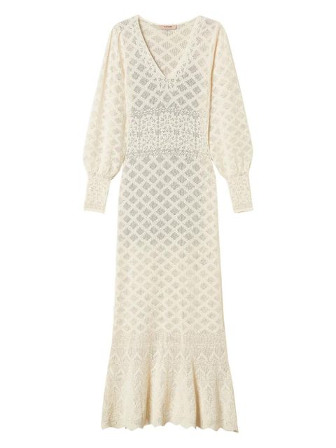 TWINSET floral knitted maxi dress - White - zdjęcie produktu nr 1