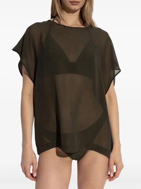 Balmain logo-embroidered T-shirt - Green