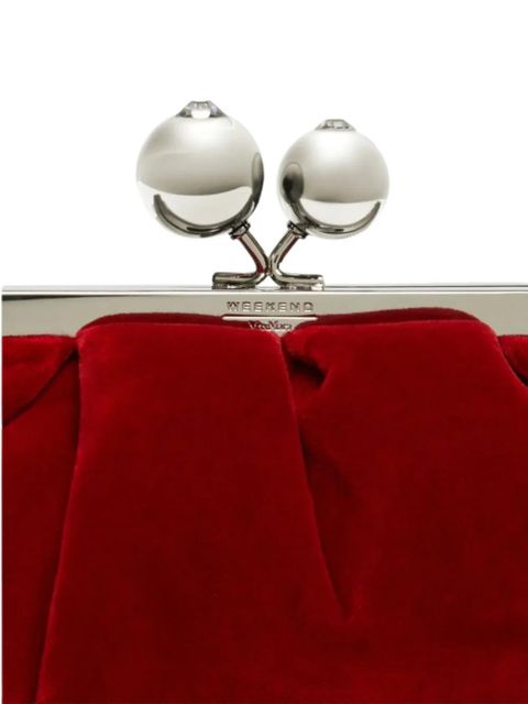Weekend Max Mara ball-detail cotton clutch bag - Red
