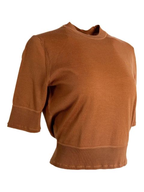 Chloé short-sleeve wool top - Brown - zdjęcie produktu nr 2