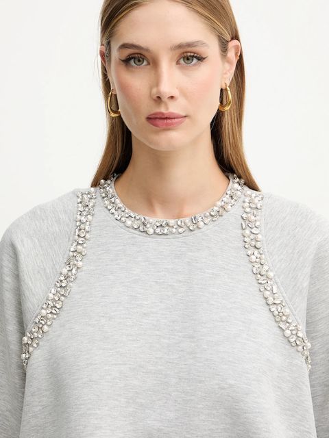 Pinko bluza damska kolor szary z aplikacją 105717 A2TL