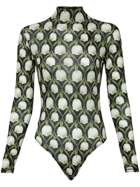 Agua By Agua Bendita Cayena Perla floral-print bodysuit - Black - zdjęcie produktu nr 1