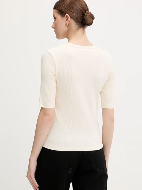 Tommy Hilfiger t-shirt damski kolor beżowy WW0WW47308