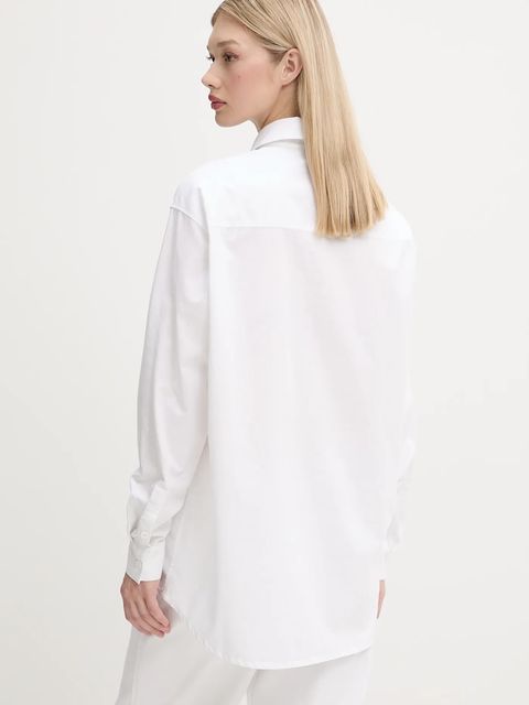 Karl Lagerfeld Jeans koszula bawełniana damska kolor biały relaxed z kołnierzykiem klasycznym A3W11010