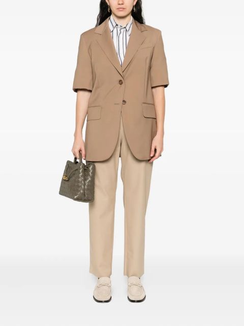 Max Mara OTTUSO short-sleeve notched-lapel blazer - Brown - zdjęcie produktu nr 2