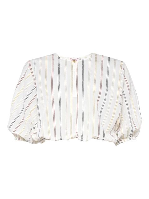 ERES Eldorado striped puff-sleeve blouse - White - zdjęcie produktu nr 1