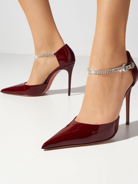 AMINA MUADDI - Bordowe szpilki Ursina Pump