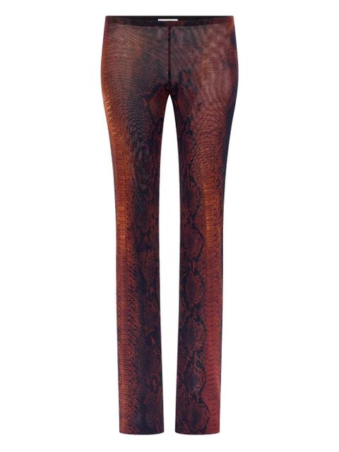 Jean Paul Gaultier mesh printed python trousers - Brown - zdjęcie produktu nr 1