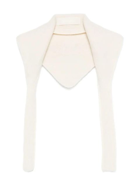 Jacquemus ribbed-knit collar scarf - White - zdjęcie produktu nr 1