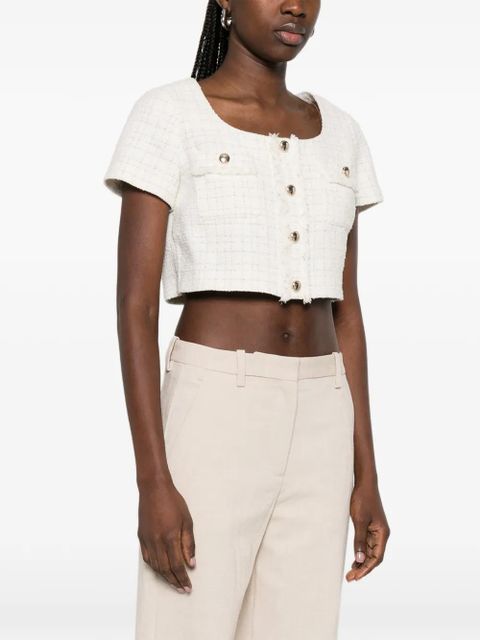 Maje tweed-effect shirt - Neutrals