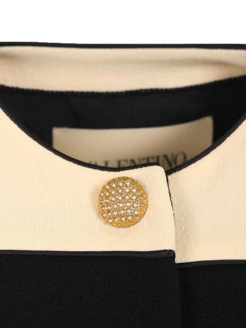 Valentino Garavani padded shoulder cropped jacket - Black