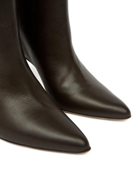MM6 Maison Margiela pointed-toe leather ankle boots - Brown