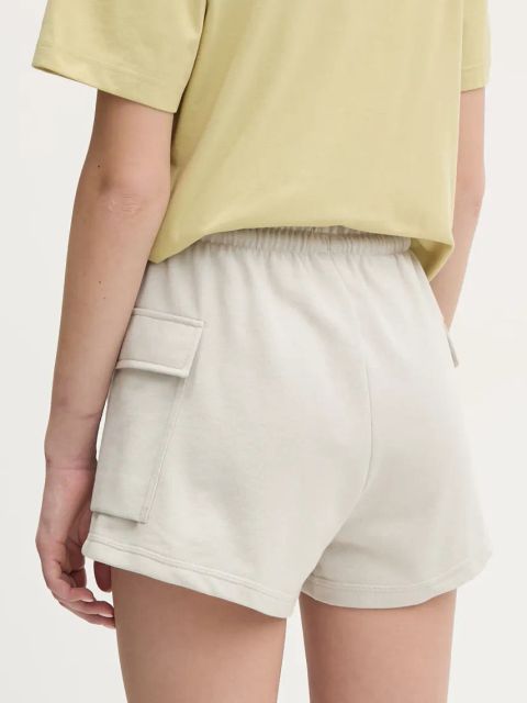 adidas szorty Essentials damskie kolor beżowy gładkie high waist JC5699