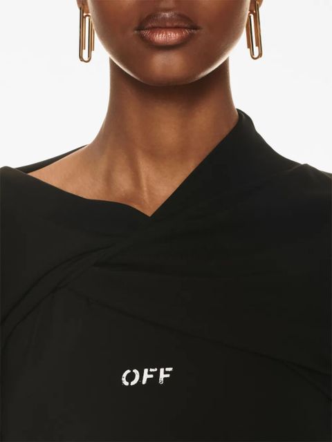 Off-White Off Stamp twist-detail minidress - Black