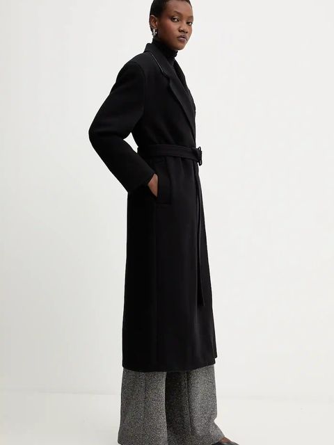 Marella płaszcz z wełną kolor czarny 2523016082200 - zdjęcie produktu nr 2