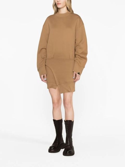 The Attico Ivory cotton sweatshirt dress - Brown