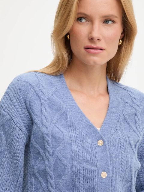 Answear.LAB kardigan z kaszmirem damski kolor niebieski