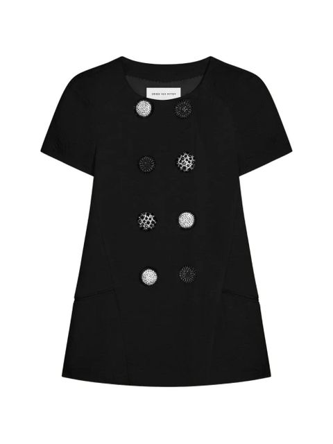 DRIES VAN NOTEN short-sleeve jacquard blazer - Black - zdjęcie produktu nr 1