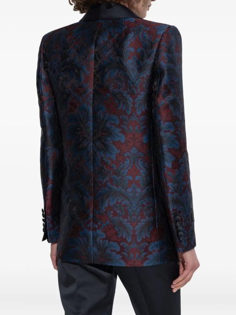 ETRO paisley-pattern shawl-lapel blazer - Blue