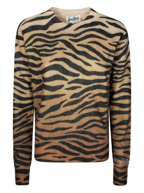 MC2 Saint Barth zebra-motif alpaca sweater - Neutrals - zdjęcie produktu nr 1