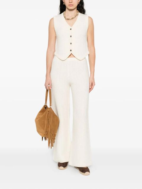 SANDRO ribbed buttoned cardigan - Neutrals