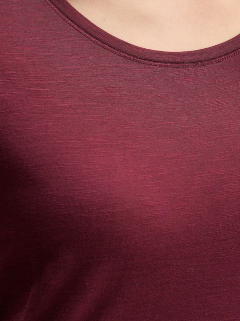 Sisley t-shirt damski kolor bordowy 3TNHL11A2