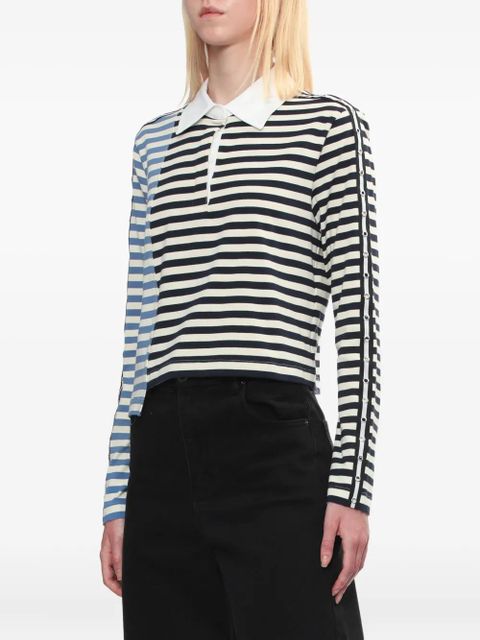 3.1 Phillip Lim striped panelled polo top - Black