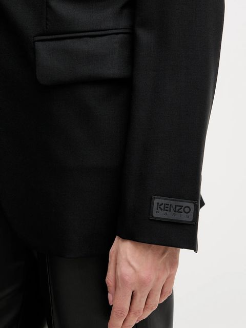 Kenzo marynarka wełniana kolor czarny jednorzędowa FF52VE2619RA.99