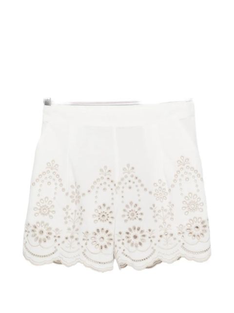 MC2 Saint Barth Amani broderie-anglaise scalloped-hem shorts - White - zdjęcie produktu nr 1