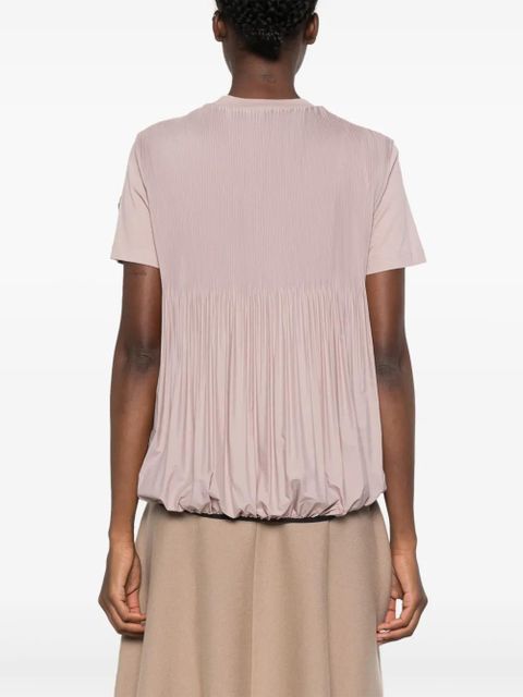 Moncler plissé-panel T-shirt - Pink