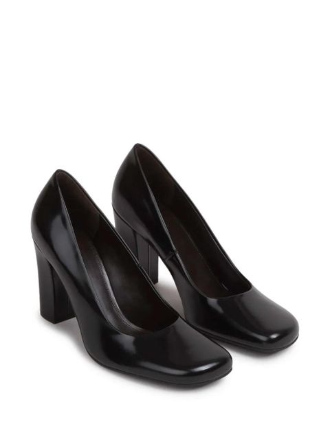 The Row Penelope rounded calf leather heel shoes - Black