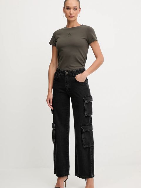 Pinko t-shirt bawełniany damski kolor zielony 100355 A2RD - zdjęcie produktu nr 2