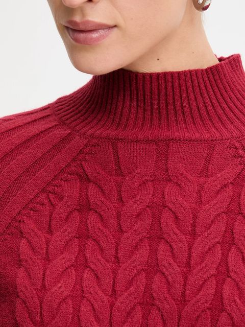 Answear.LAB sweter z kaszmirem damski kolor czerwony z półgolfem