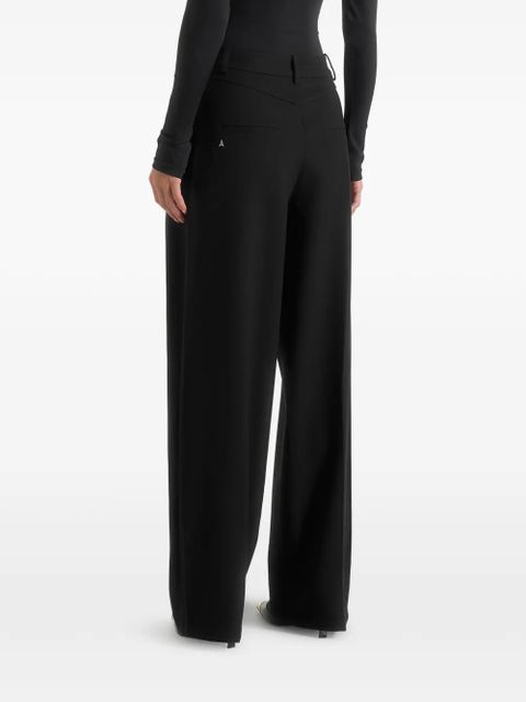 Manière De Voir Colette wrap-front pleated tailored trousers - Black
