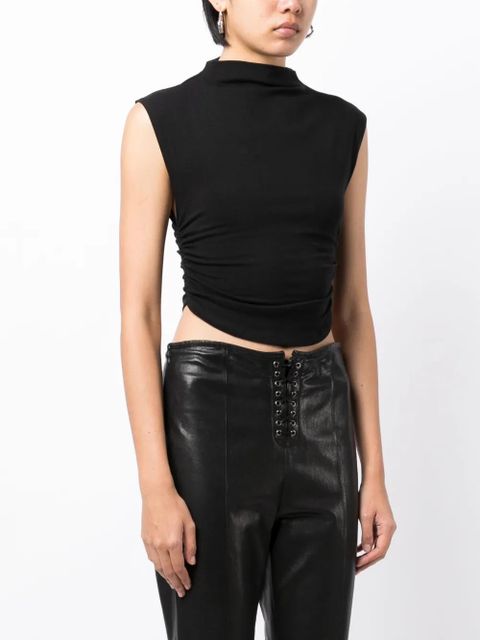 Reformation Lindy stretch-cotton top - Black