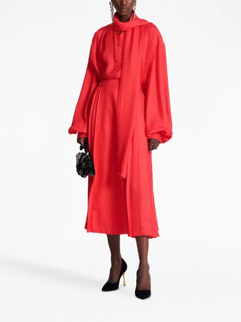 Balmain Mini Monogram pleated midi skirt - Pink